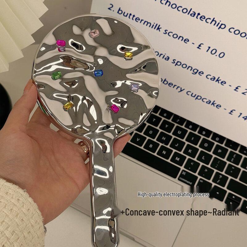 Большое круглое портативное ручное зеркало для макияжа Yipin