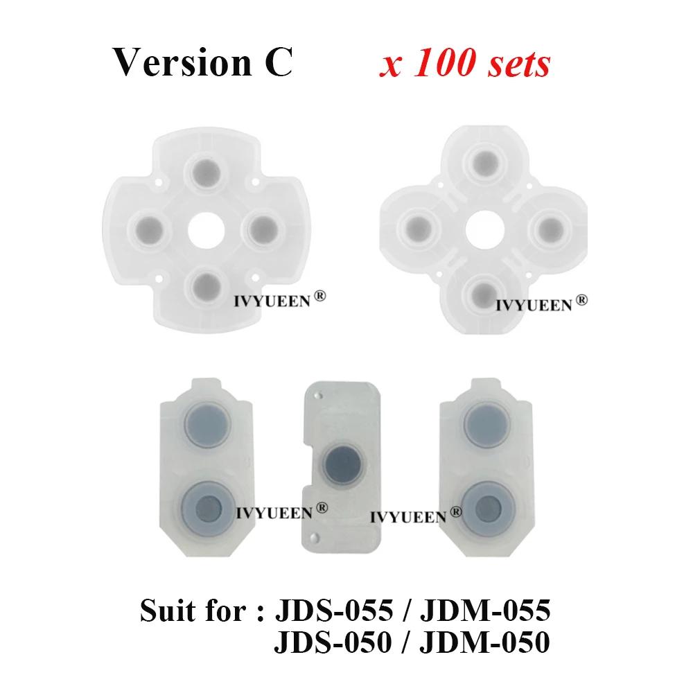 IVYUEEN 100 sets for PlayStation 4 PS4 Pro Slim Controller Silicone Conductive Rubber Adhesive Button Pad Keypad for Dualshock 4