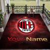 Custom Text Printed Rug AC Milan Non Slip Floor Carpet For Home Room Decor