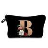 2024 New Product Fashion Creative Storage Bag Portable Toilet Bag Black Bottom Gold Letter Printed Makeup Bag Hz3183
