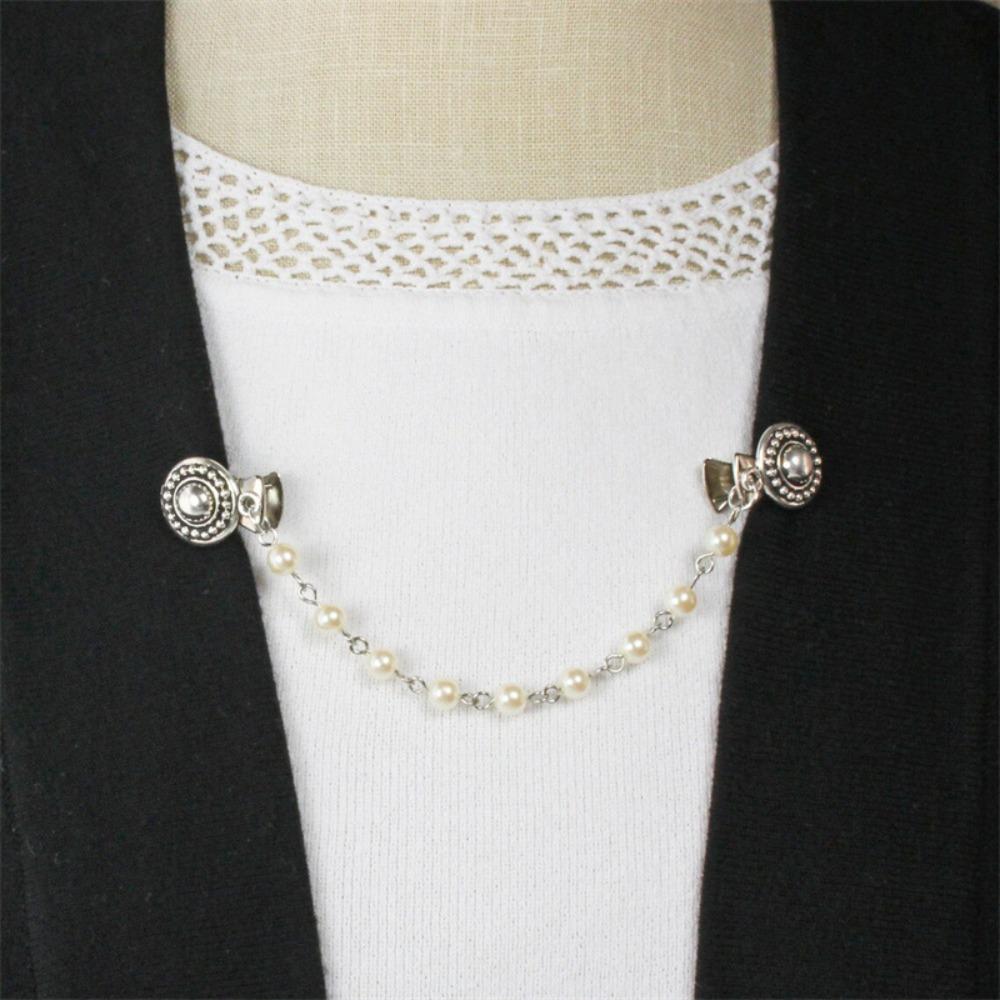 3Pcs 2023 New Cloak Brooch Vintage Flower Chain Cardigan Clip Sweater Clip Waist Clip Pointed Clip