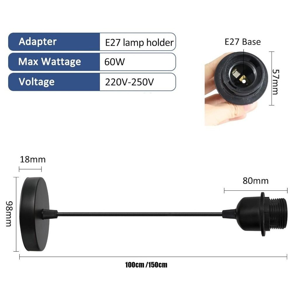Pendant Lighting Ceiling Light Base 1m / 1.5m Lamp Socket Lamp Holder Light Pendant Fitting