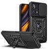 Чехол для Xiaomi Poco X4 GT Чехол Poco X4 GT Магнитное кольцо-держатель Бронированный чехол для телефона Защита камеры сдвижной Задняя крышка