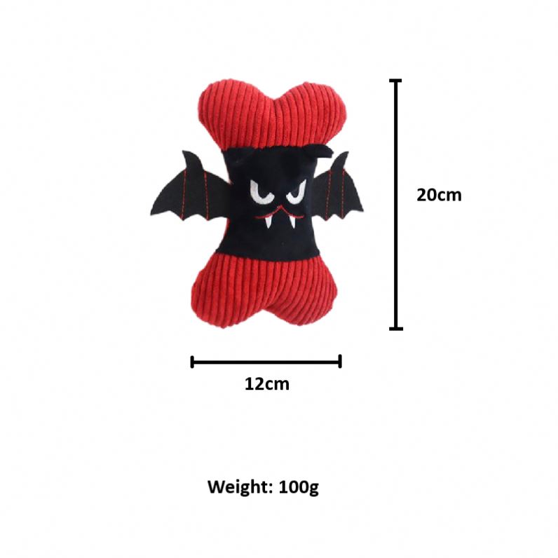 New Arrival Halloween Squeaky Bat Dog Chew Toy Unique Design Stuffed Pet Toy with Cartoon Style for Daily Use