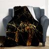 Golden Veins Flannel Blanket Throw Blanket Soft Warm Sofa Bed Camping Home Decor Unique Christmas Gift C9261497