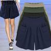 Plus Size Womens Loose Shorts Summer Elastic Waist Wide Legs Thin Short Pants with Pockets