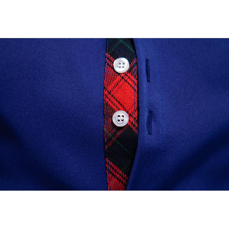 Осеннее новое поступление мужская клетчатая рубашка с длинным рукавом в стиле колор-блок, повседневная деловая рубашка в стиле пэчворк для мужчин, повседневная рубашка для офиса, работы в социальных сетях