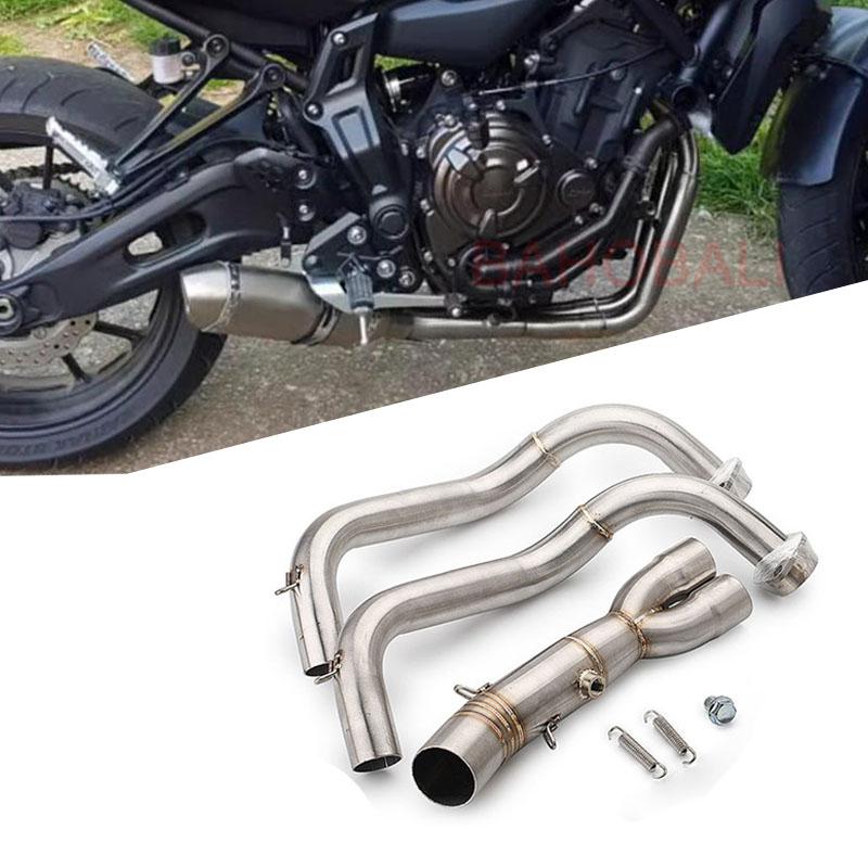 Для YAMAHA MT07 FZ07 2014-2024 Годы R7 2021-2024 Годы Мотоцикл Выхлопные Полные Системы Escape Moto Модифицированный коллектор Соединительная труба