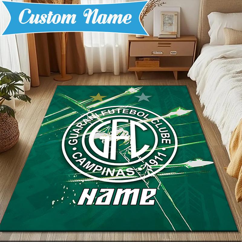 Custom Name Guarani FC Crest Rug Game Carpet, Floor Mat for Bedroom Living Room Entryway Rug, Home Decor Idea Gift for Christmas birthday
