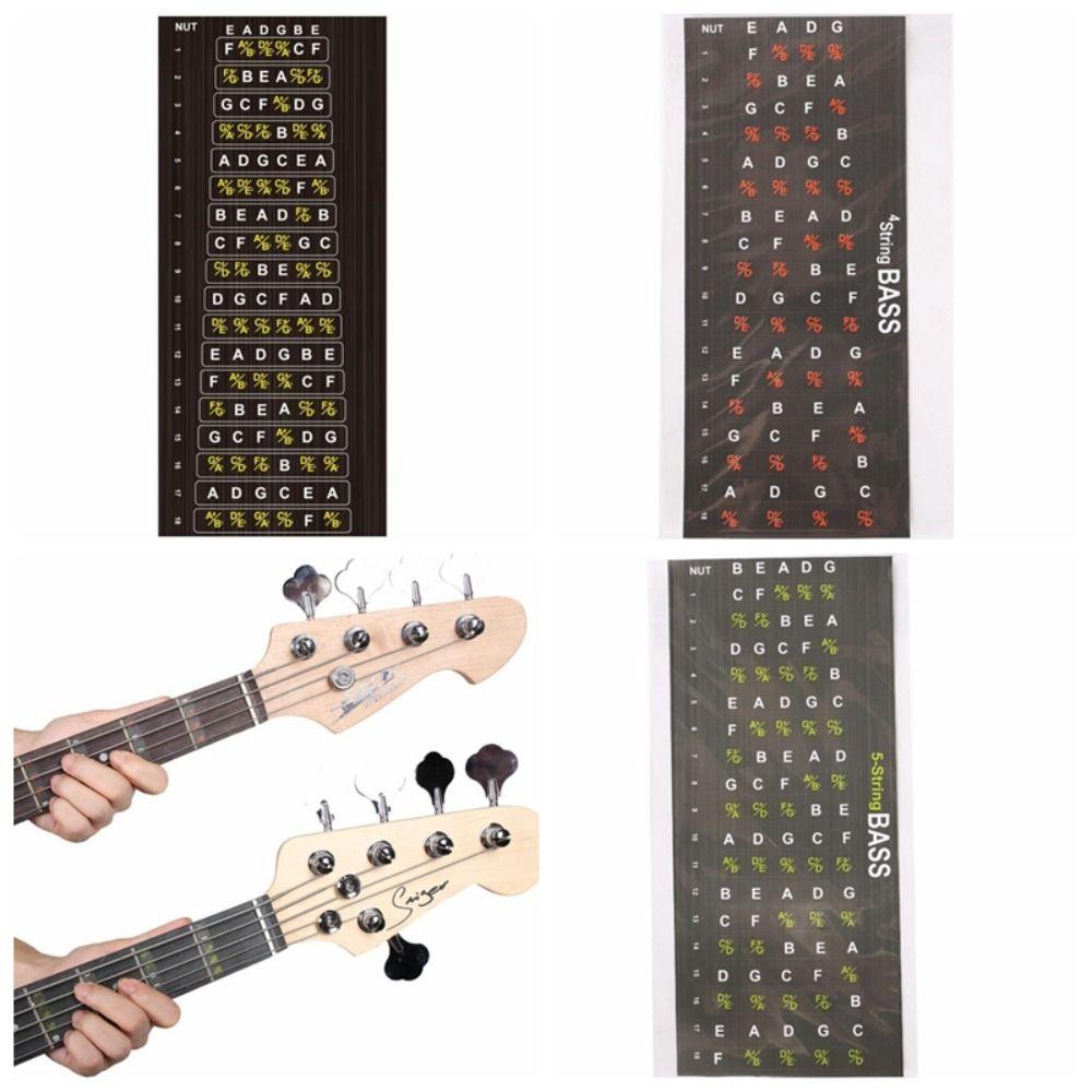 Lightweighting Guitar Fretboard Note Sticker Tone Guitar Chord Stickers  4-string Bass