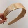 Plain Sponge Leather Hairbands Shiny Gold Retro Headwear Fashion Hair Hoop  Hair Accessories
