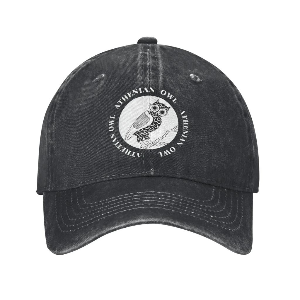 Cute Athenian Owl Ancient Greek Unisex Women Baseball Cap Tetradrachm Coin Distressed Denim Hat Vintage Outdoor Travel Soft Sun Cap