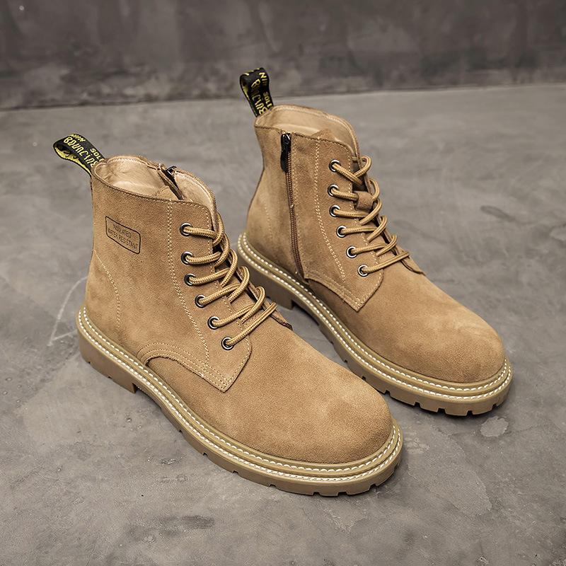 Autumn New Men Shoes Genuine Leather Boots Lace-up High Top Casual Shoes Street Cool Ankle Boots