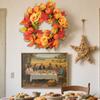 18-дюймовый осенний венок для входной двери, осенний венок из кленовых листьев с искусственными тыквами и ягодами для фермерского дома, Дня благодарения, Хэллоуина, Праздника урожая