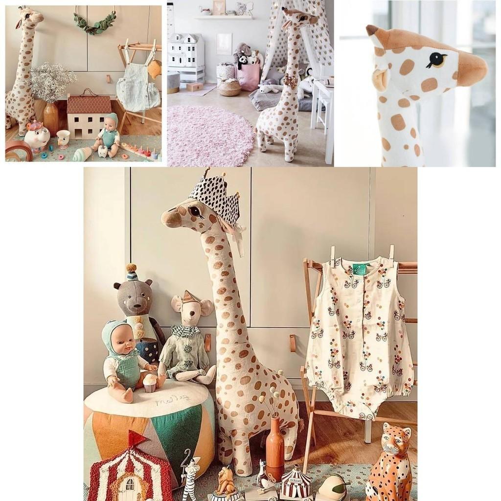 Мягкая хлопковая подушка для сна в виде чучела жирафа для детского комфорта