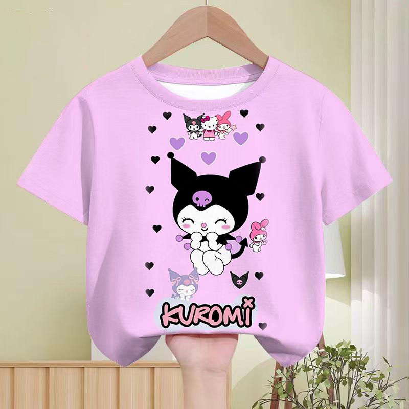 Sanrio Kulomi Children's T-shirt My melody cartoon cute print versatile summer breathable short sleeve top wholesale