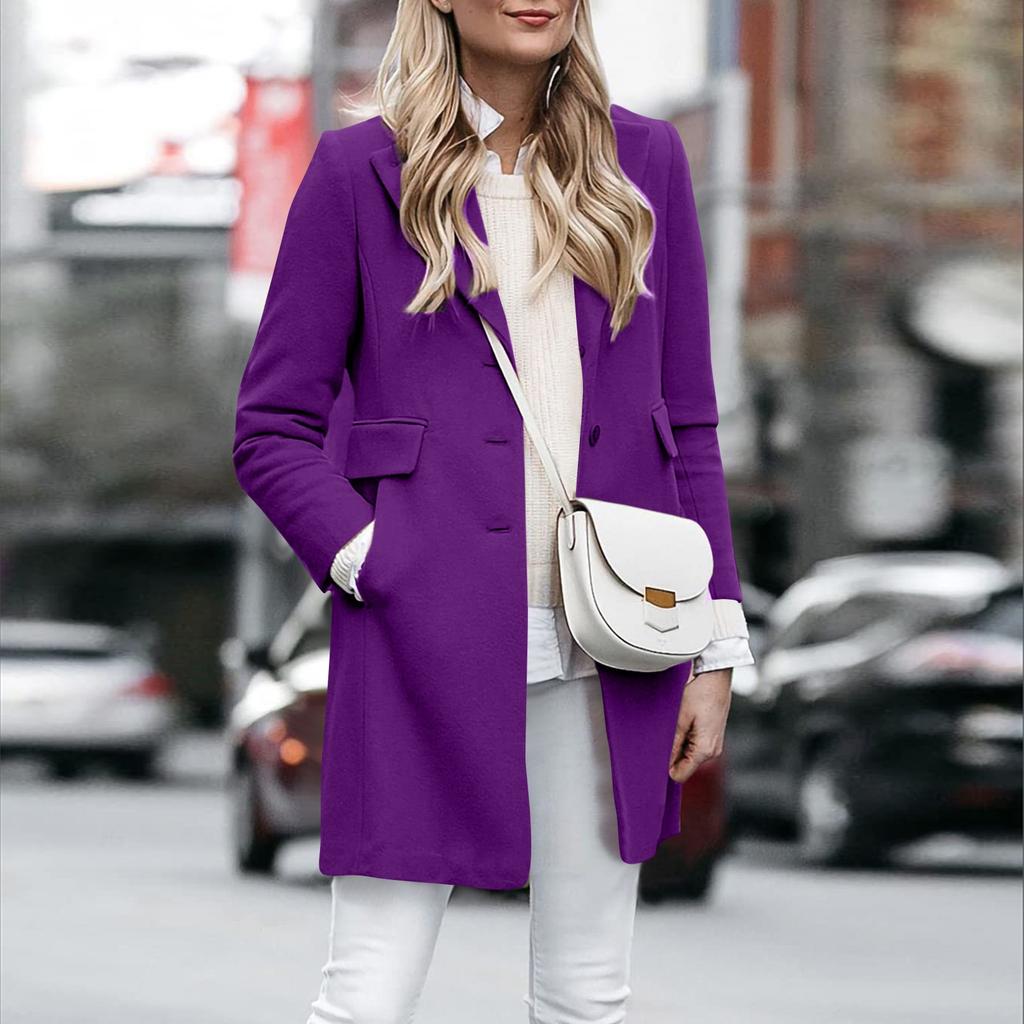 Women's Autumn And Winter Woolen Coat Cardigan Single Breasted Jacket