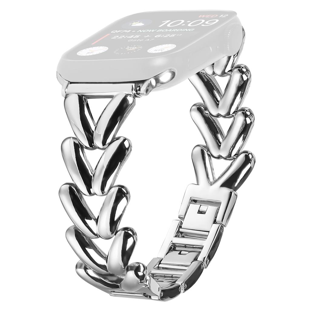 Ремешок для Apple Watch Series 10 42мм/9 8 7 41мм/SE (2023) SE (2022) SE 6 5 4 40мм/3 2 1 38мм Браслет для часов из цинкового сплава с витым металлом