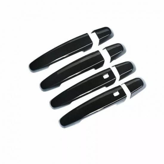 For Chevy Equinox 18-22 Malibu Traverse Black Door Handle Cover 2 Smart Keyhole