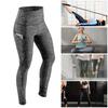 Women Solid Color Fitness Long Pants High Waist Sports Hip Lifting Pants Side Pocket Running Yoga Leggings