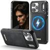 Винтажный кожаный магнитный чехол для телефона для iPhone 17 Pro Max Air 17e 16e 16 15 14 Plus 13 12 11 Для MagSafe Беспроводной зарядки Чехол