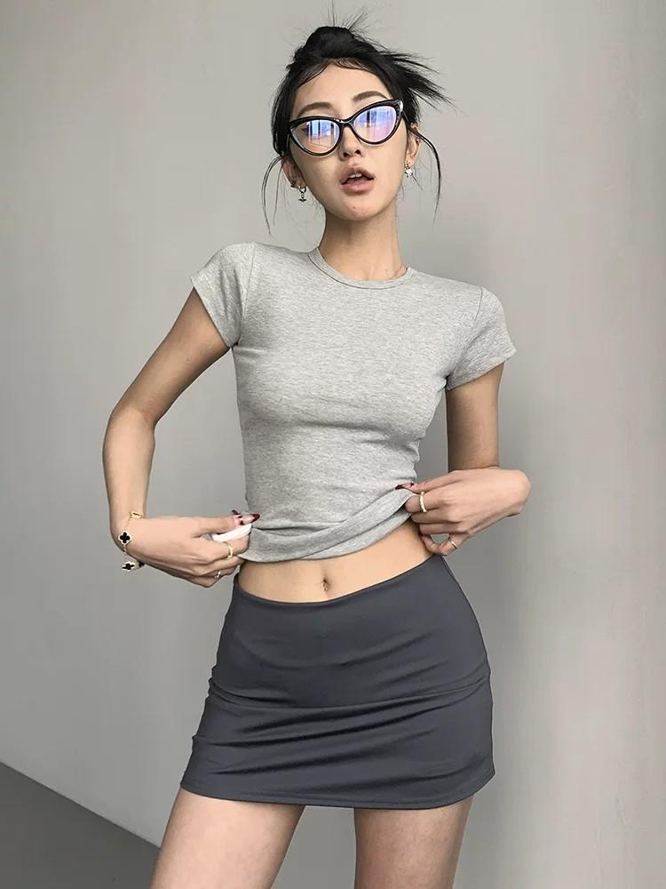 Women's Summer 2026 Slimming A-line Yoga Skort - American Style, Anti-Exposure, Hip-Hugging Sports Skirt