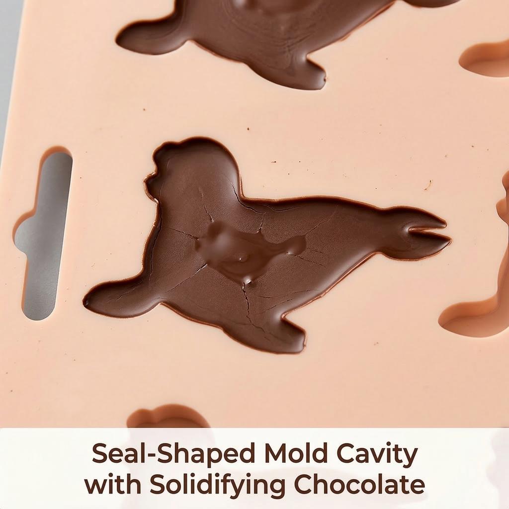 Animals Ice- Mold - Ocean Animals Turtle,Dolphins,Penguins,Silicone Mold For Baking Muffin Cake, Chocolate,Candy, Soap