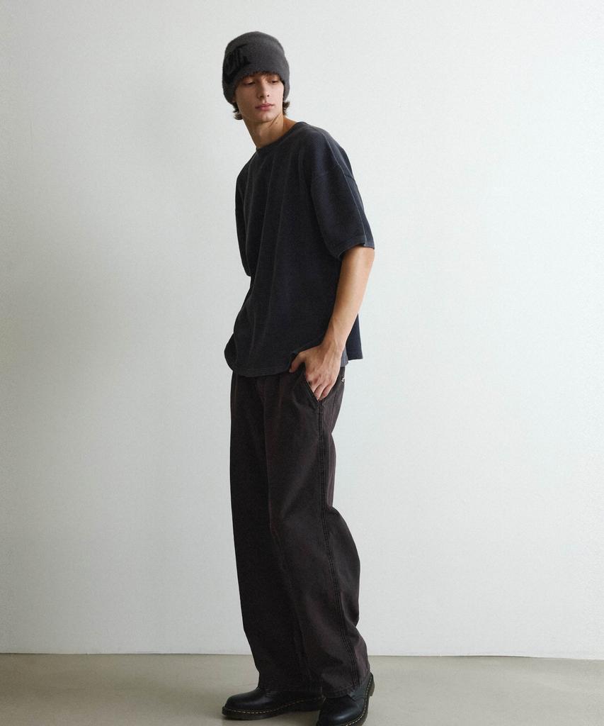 COVERNAT Loose Straight Dyed Work Jeans Dark Purple