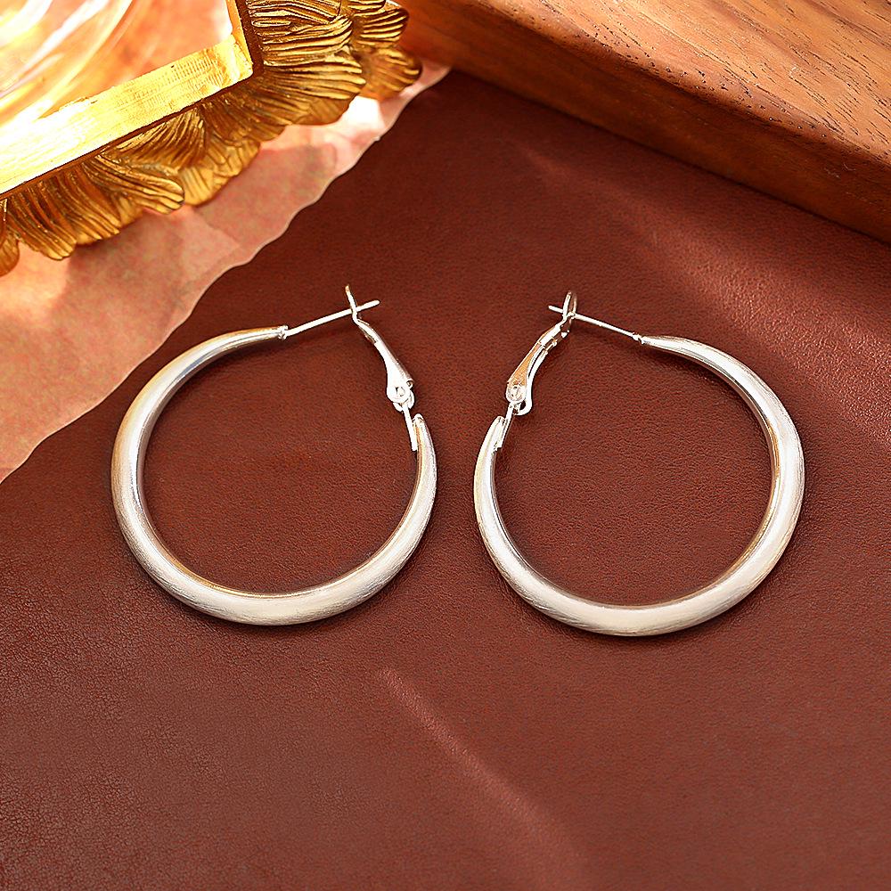 Trendy European & American Matte Gold Earrings: Sleek, Fashionable, High-End Style with a Modern Edge