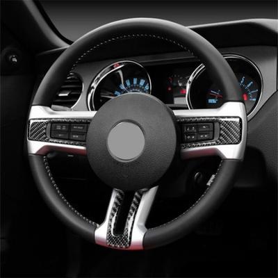 Наклейка-крышка на руль из углеродного волокна для интерьера Ford Mustang 2009-2013 SU