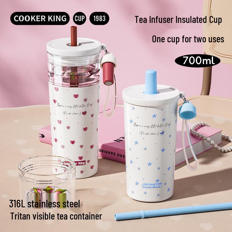 COOKER KING 316L Stainless Steel Insulated Tea Water Bottle 700ml