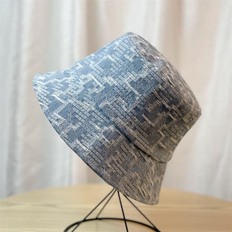 Стильная джинсовая клетчатая шляпа-панама женская весенне-осенняя корейская модная шляпа-ведро, шляпа от солнца, подтягивающая лицо