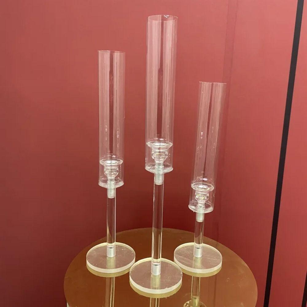 3 шт./набор изящных подсвечников, прозрачные дорожные свинцовые канделябры, хрустальные подсвечники для свадебной вечеринки