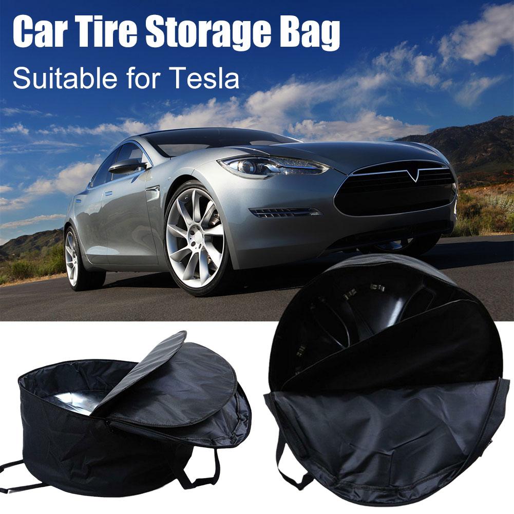 Для Tesla Model Y 2024 Крышка ступицы из ткани Оксфорд Экономия места в сумке для хранения ступицы для переноски автомобильных аксессуаров Защитная крышка колеса