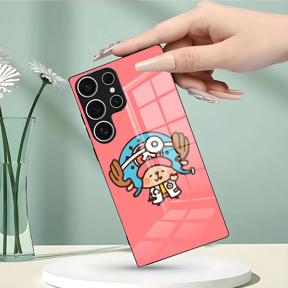 Cute Tony Tony Chopper Phone Case For Samsung S26 S25 Edge Ultra 23 22 21 20 Ultra Plus S24 Fe Glass Cover