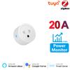 20a/16a Монитор мощности Tuya Zigbee Us EU Смарт-розетка Адаптер Беспроводной голосовой таймер Приложение для Google Home Alexa Tmall Genie