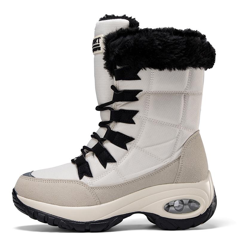 Winter Women's Plush Fashion Cotton Shoes Large Platform Anti Slip Snow Boots Outdoor Work High Quality Comfortable Calf Boots