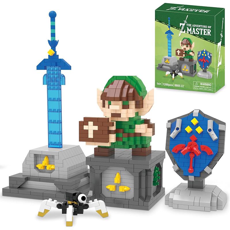 Kids Toys Link Master Sword Hylian Shield Micro Building Blocks Games Japanese Anime Figure Models Collection Decor Gifts