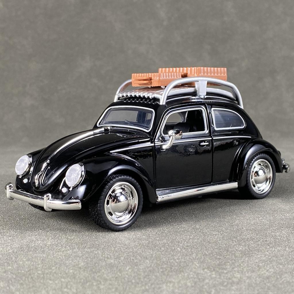 AABLC1 1:32 Volkswagen Beetle Travel version Compact sedan Alloy Metal Diecast Model Car Sound & Light Pull Back Collectibles Hobby Boy
