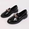 Fashion SIZE42 Oxford Shoes Women's Loafers 2024 Leather Flats Chain Sneakers Trendy Girls Mid Heel Flats Spring Flats Shoes Women