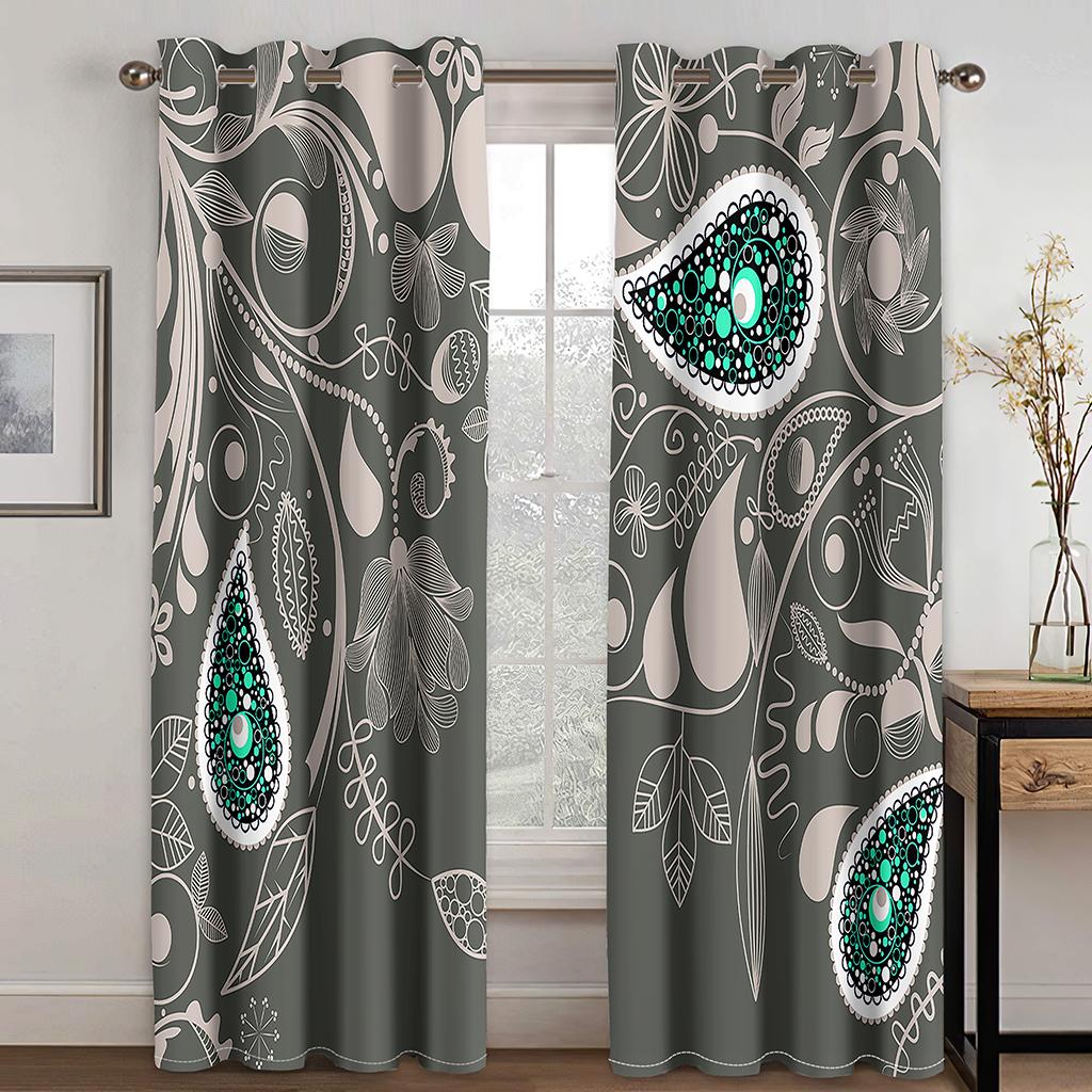 Дешевые Пользовательские Большой Размер Красный Элегантный Бохо Барокко 2 Шт. Тонкие Шторы для Гостиной Спальни Оконные Шторы Декор Бесплатная Доставка