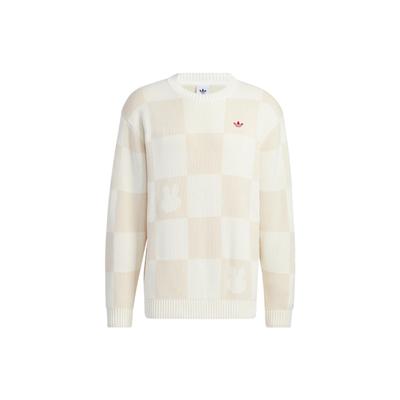 adidas Свитшот Originals Trefoil X Miffy Collaboration Series с клетчатым узором и круглым вырезом, топы унисекс белого цвета HY7272