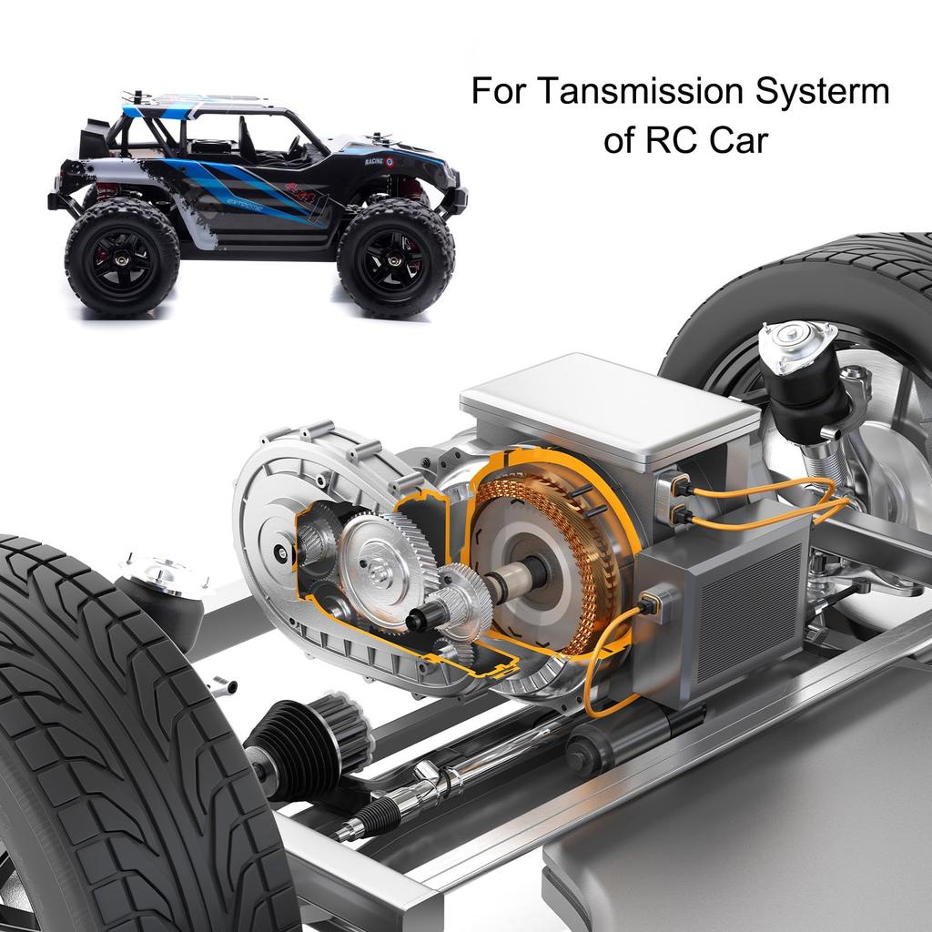 uxcell 48P Pinion Gear Set with 3.175mm (1/8") Shaft, 25T, 26T, 27T, 28T Aluminum Alloy Motor Gears for 1/10 RC Car (Set of 4)