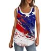 Womens Tank Top U Neck Basic Casual Flowy Summer Sleeveless Deep Side Cut Print Tops For Women