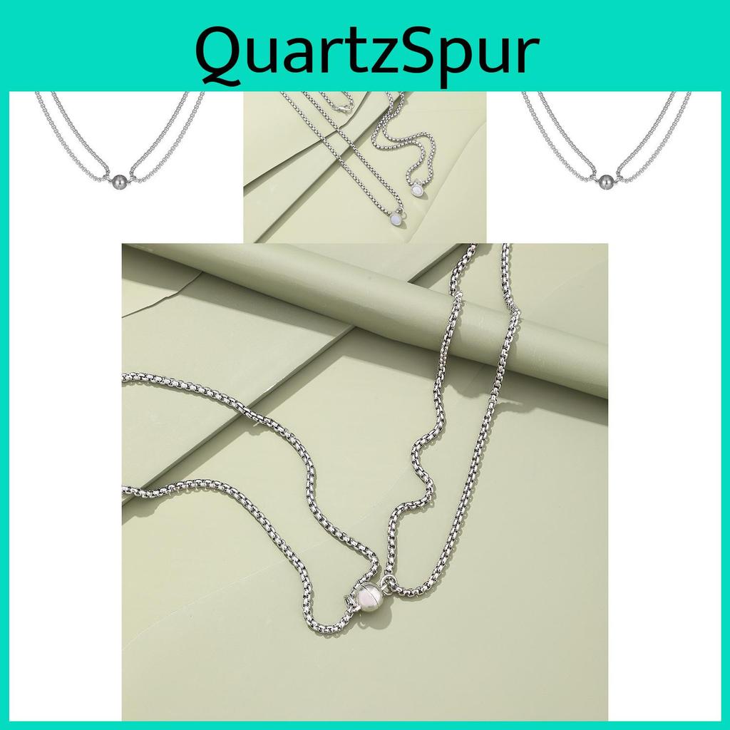Trendy Couples Necklace Set Featuring Magnetic Charm Creative Design For Fashion Lovers
