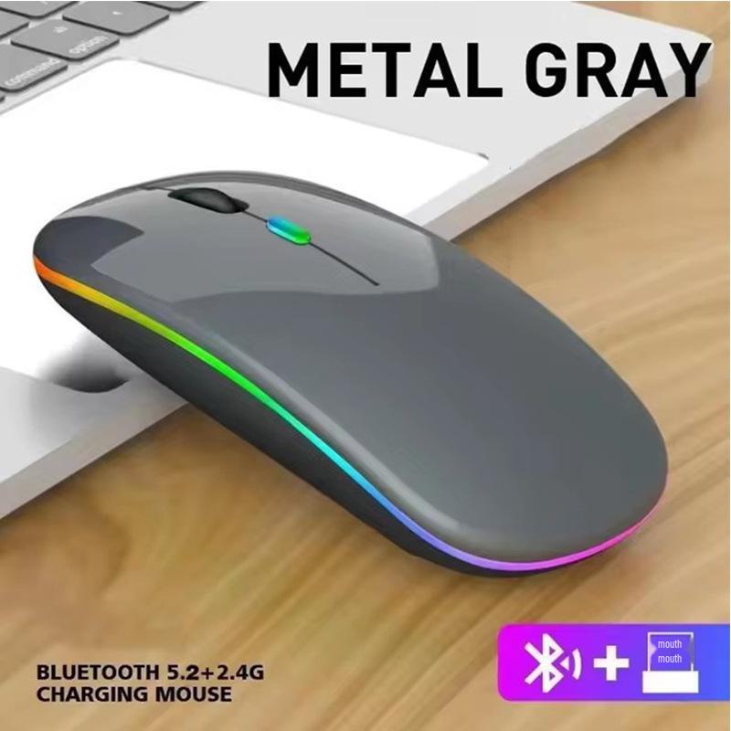 Rechargeable Dual-Mode Bluetooth & 2.4G Wireless Luminous Mouse for Desktop and Laptop.