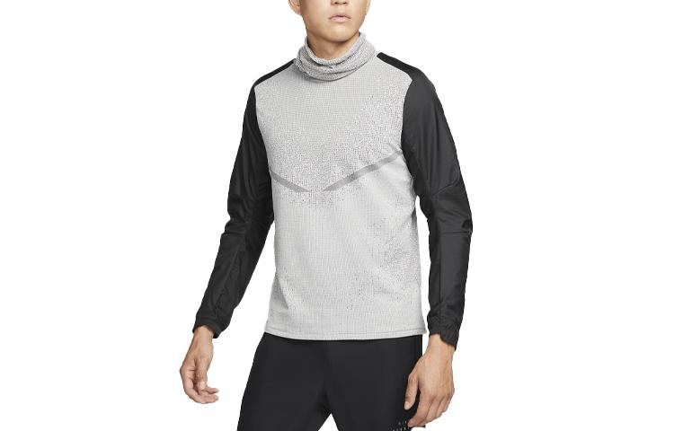 Nike Футболки Мужские Черный Серый Цвет Водолазка Умеренный Прямой Крой DM4629-010