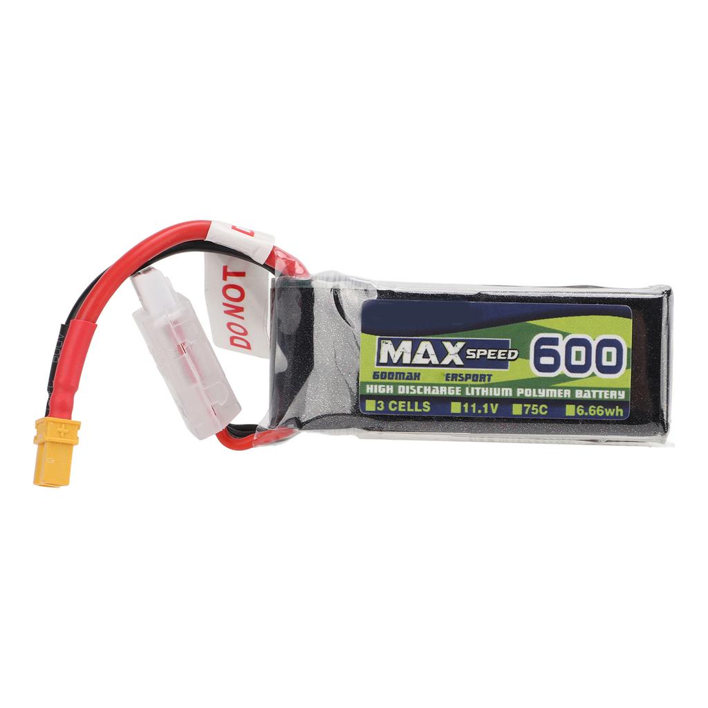 11.1V 600mAh 3S 75C Lipo Battery Pack with XT30 Plug RC Battery for RC Airplane Drones