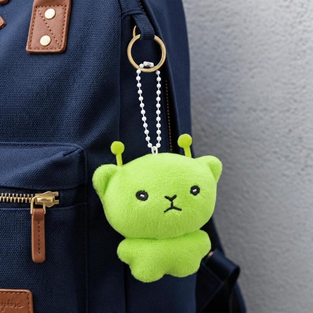 Mini Plush Backpack Pendant Soft Alien Cat Keychain Cute Mobile Phone Rope Accessories Gifts