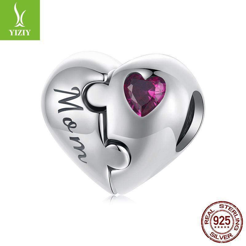Love Heart-Shaped Mother And Daughter Creative Puzzle Beaded S925 Silver Fashion Versatile Diy Bracelet Accessories